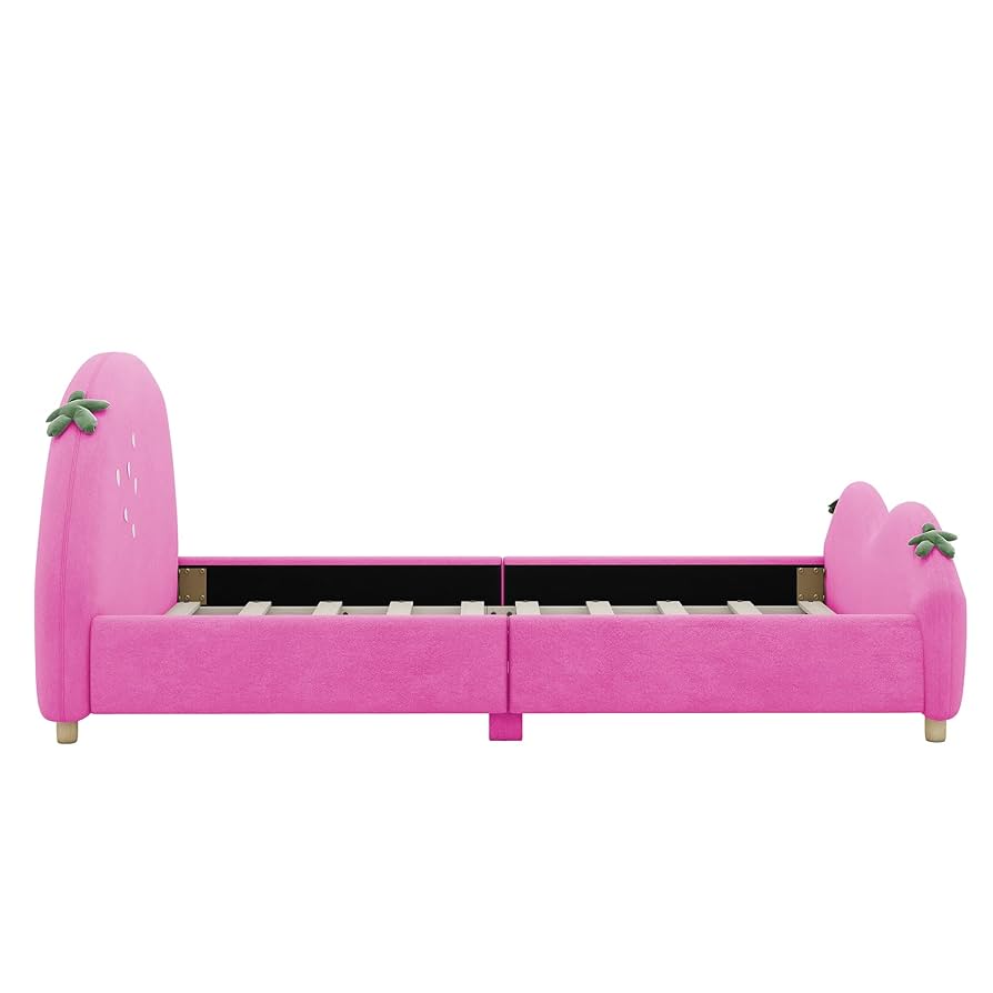 strawberry　マットレス Amazon.com: Tdewlye Twin Size Upholstered Platform Bed with